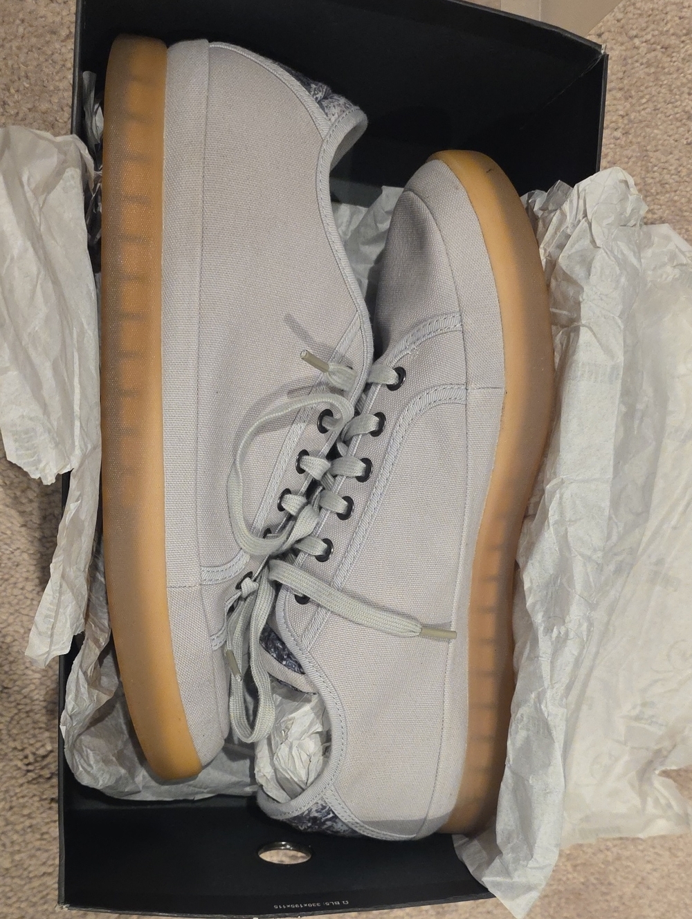 Puma Men's Light Gray Canvas Sneakers with Gum Sole